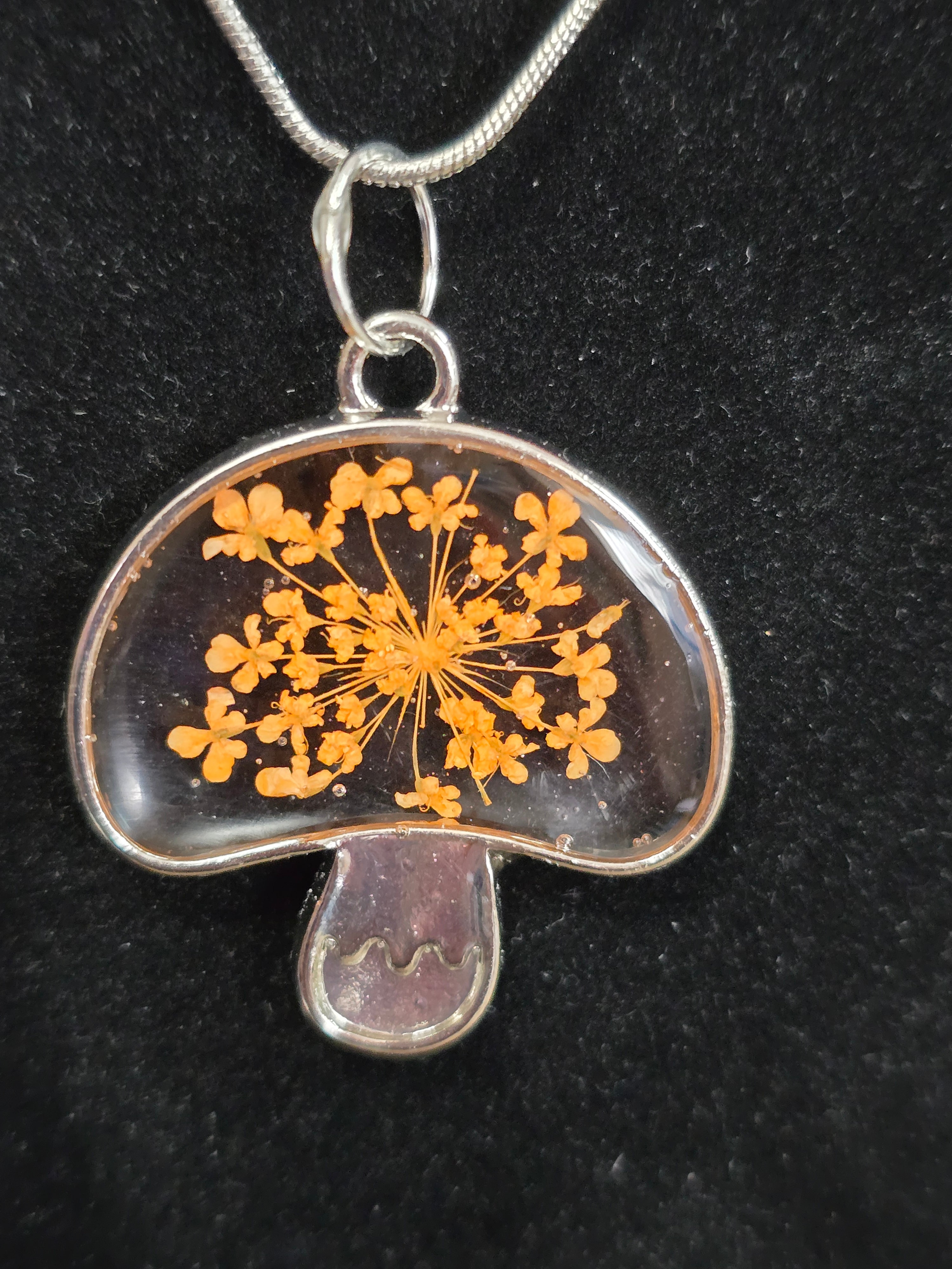 Shroomy Botanical Necklace- Silver