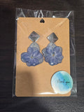 Preserved Botanical Earrings- Blue Hydrangea