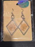 Preserved Botanical Earrings- Orange Queen Anne