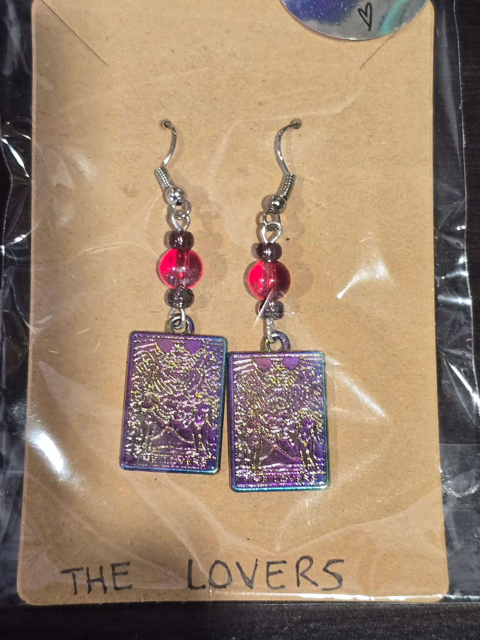 Beaded Tarot Earrings- Lovers