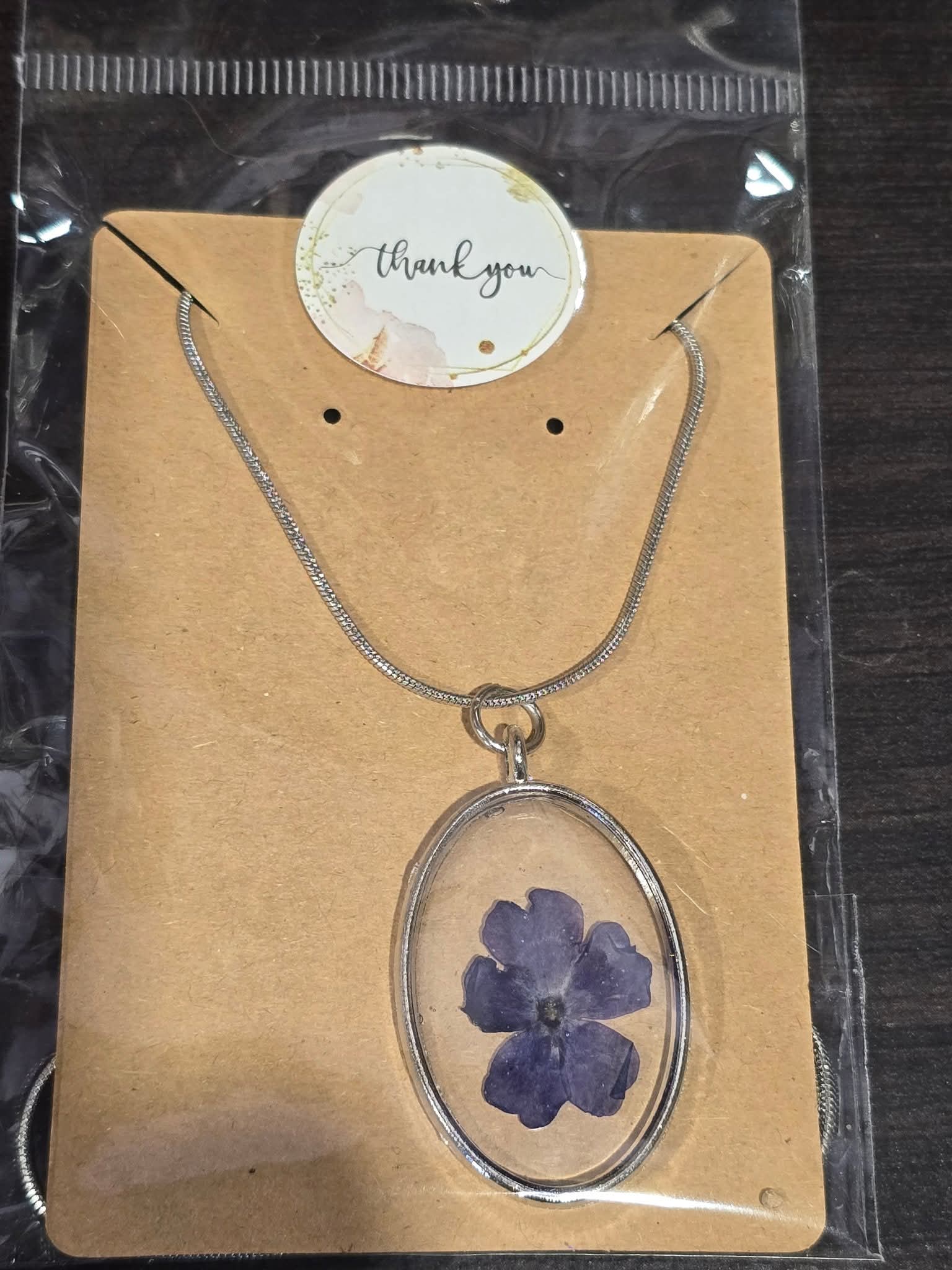 Preserved Botanical Necklace- Verbena