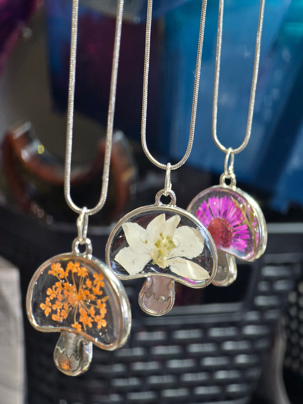Shroomy Botanical Necklace- Silver