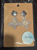Preserved Botanical Earrings- White Hydrangea
