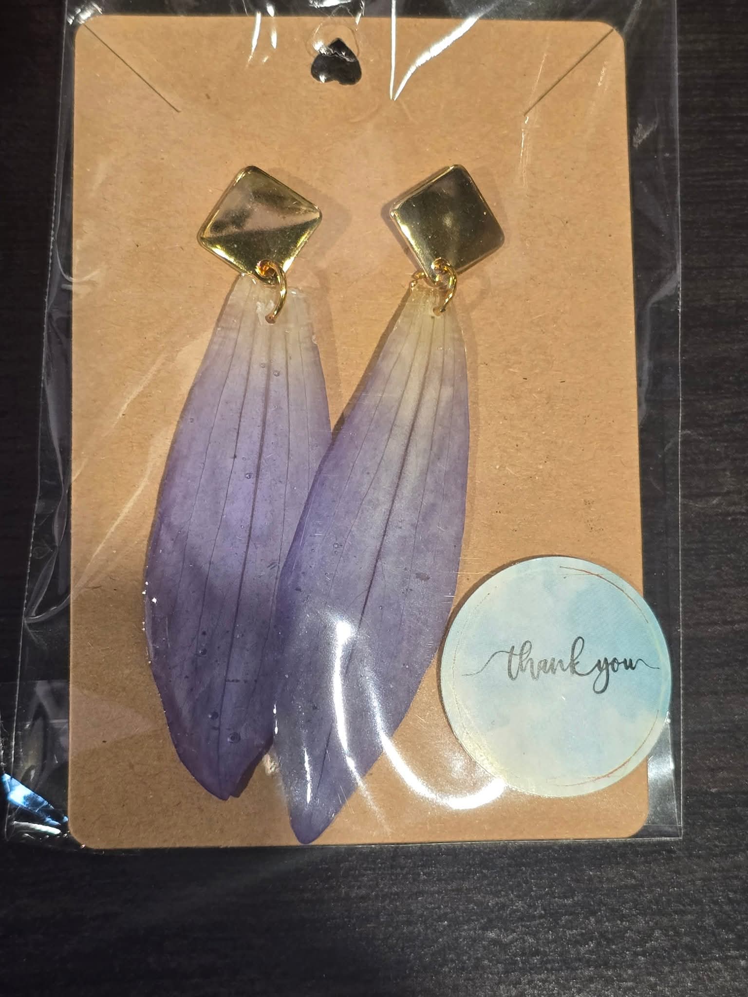 Preserved Botanical Earrings-Water Lily