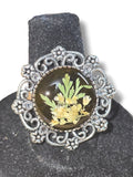 Garden Ring- Silver & Black