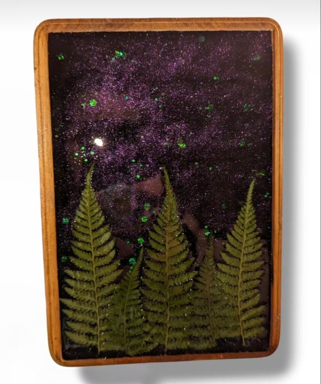 Starry night forest plaque