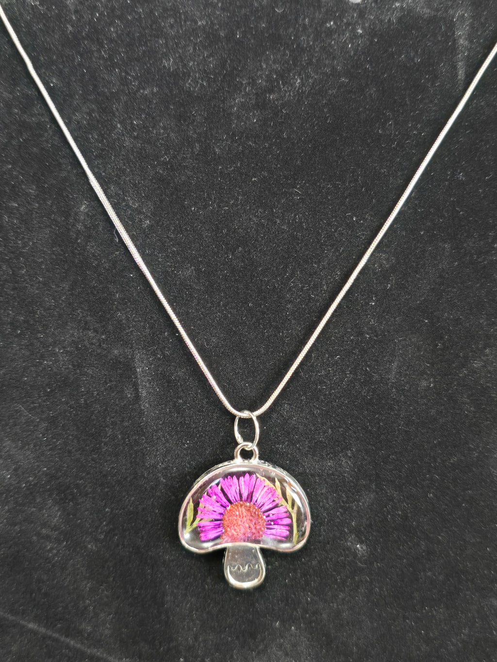 Shroomy Botanical Necklace- Silver