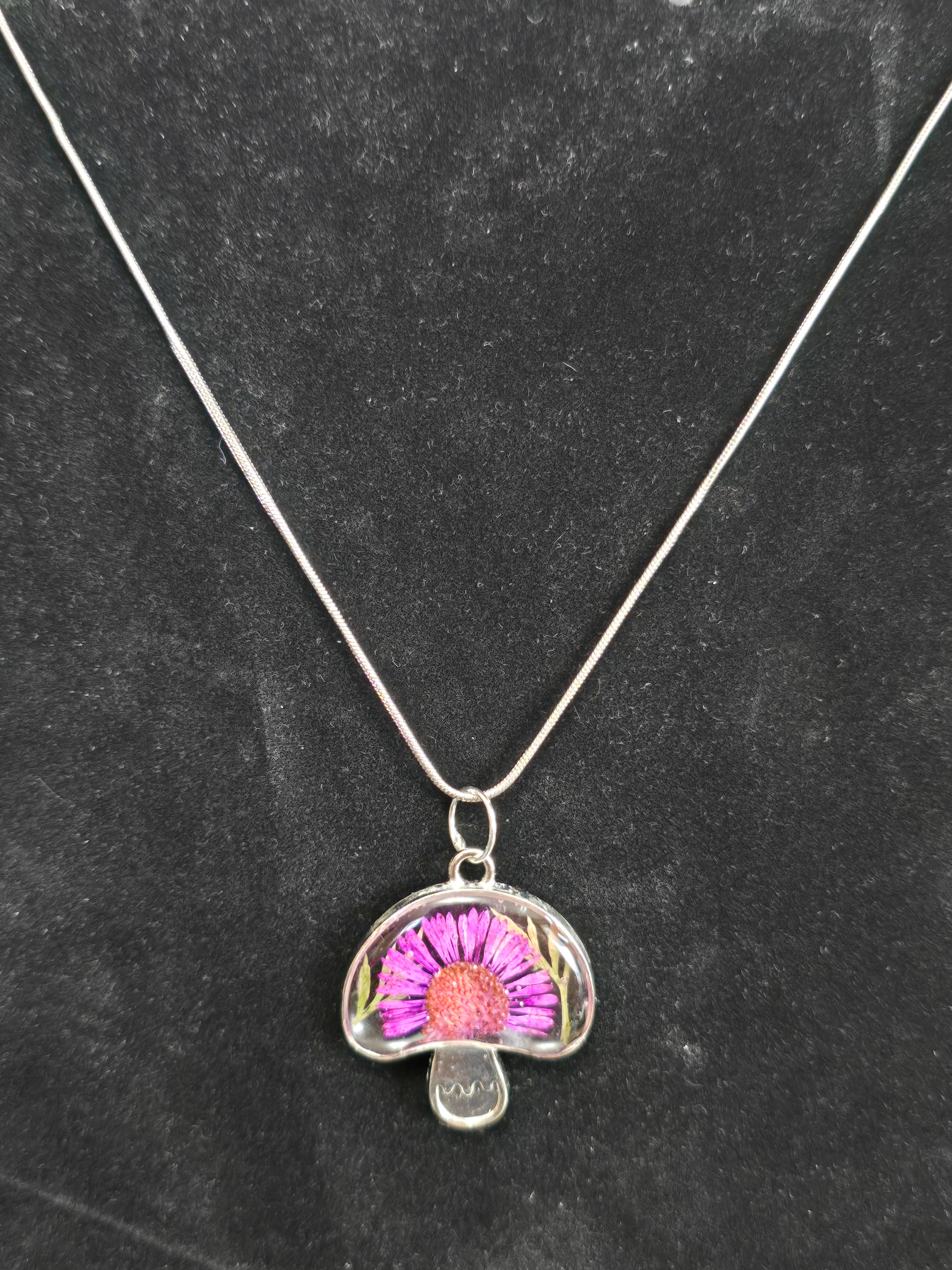 Shroomy Botanical Necklace- Silver