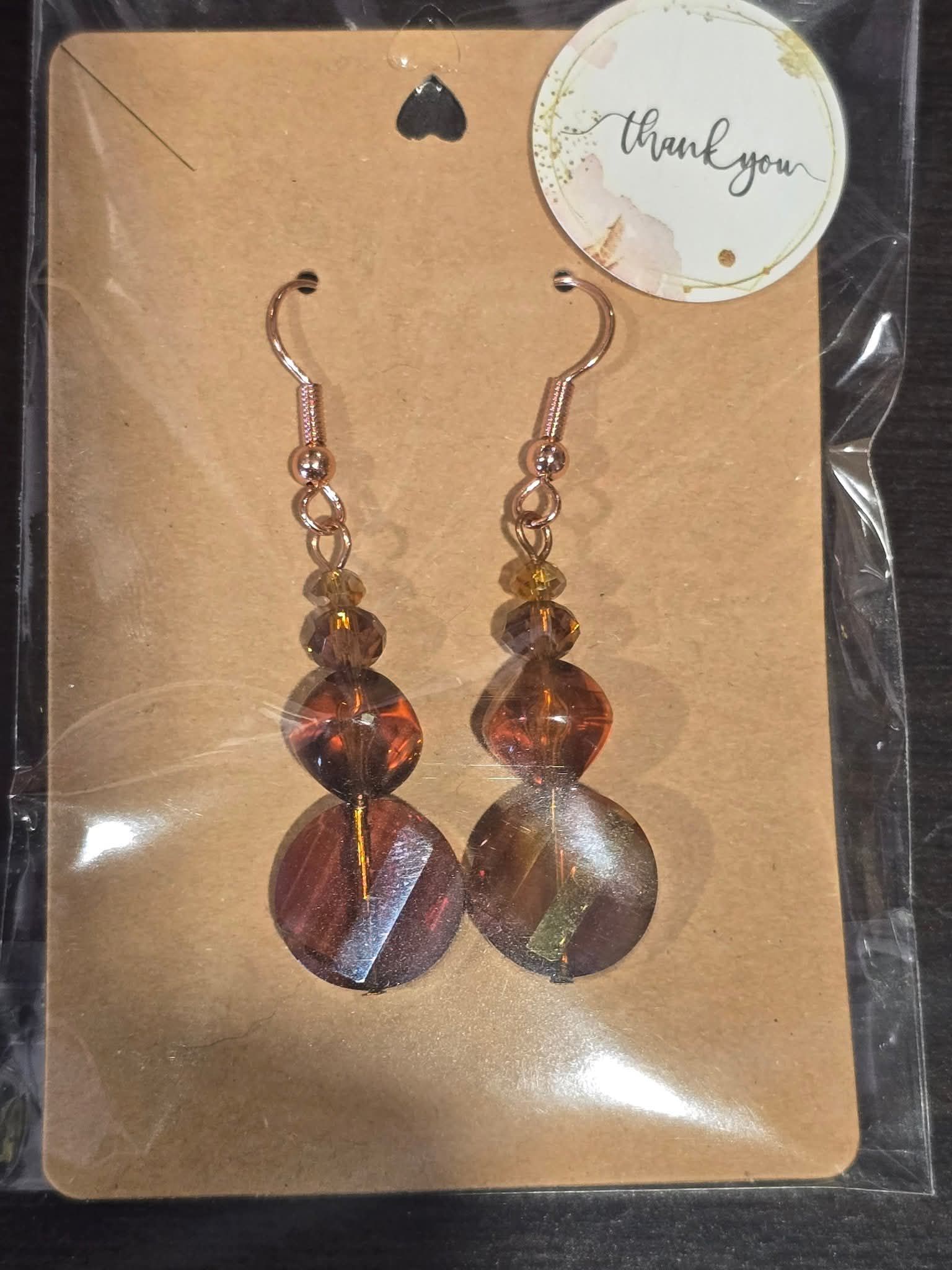Beaded Earrings- Amber