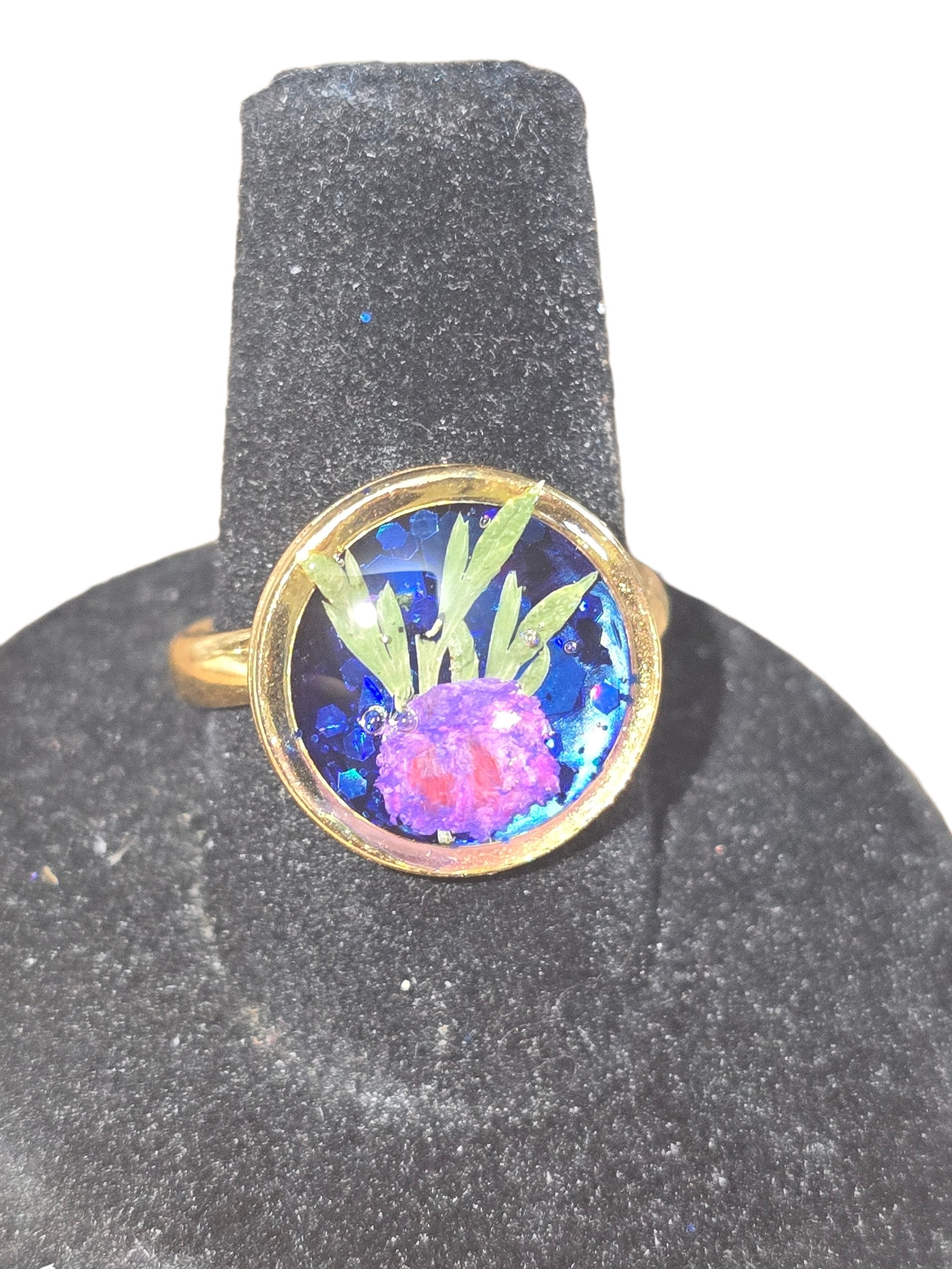 Garden Ring- Gold & Blue