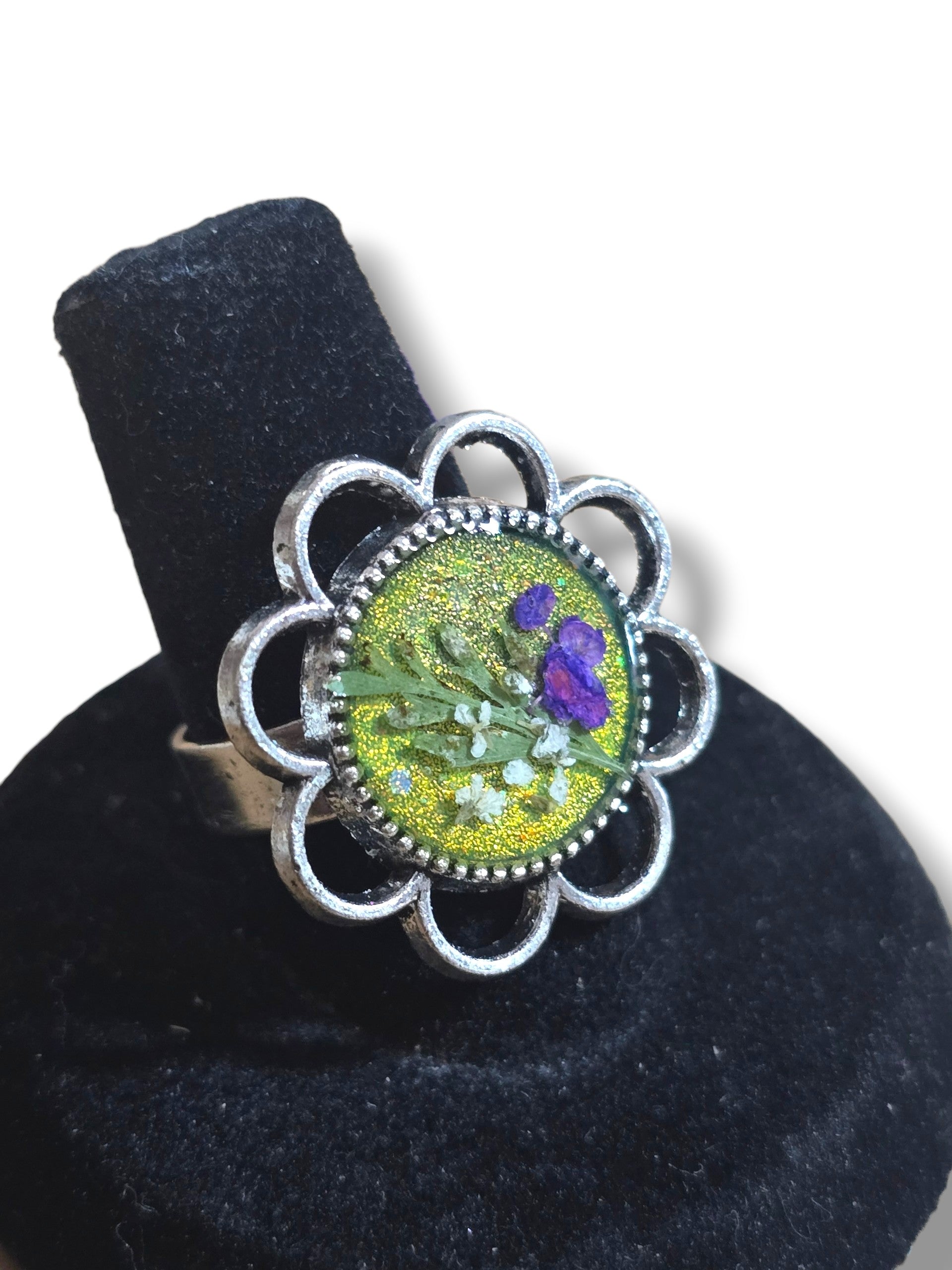 Garden Ring-Silver & Yellow