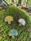 Shroomy Botanical Necklace- Antique Bronze