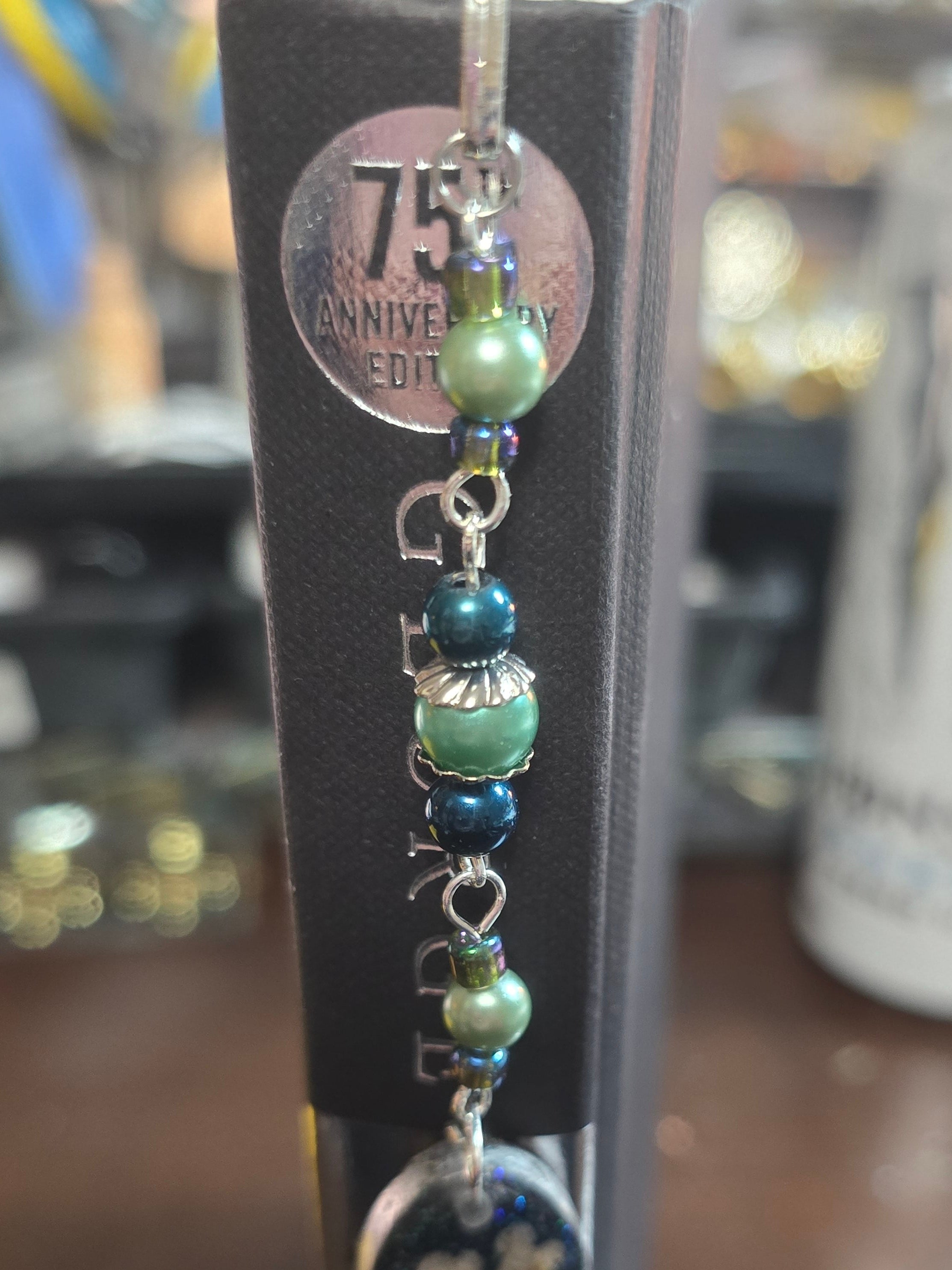 Botanical Book Hook- Teal sparkle