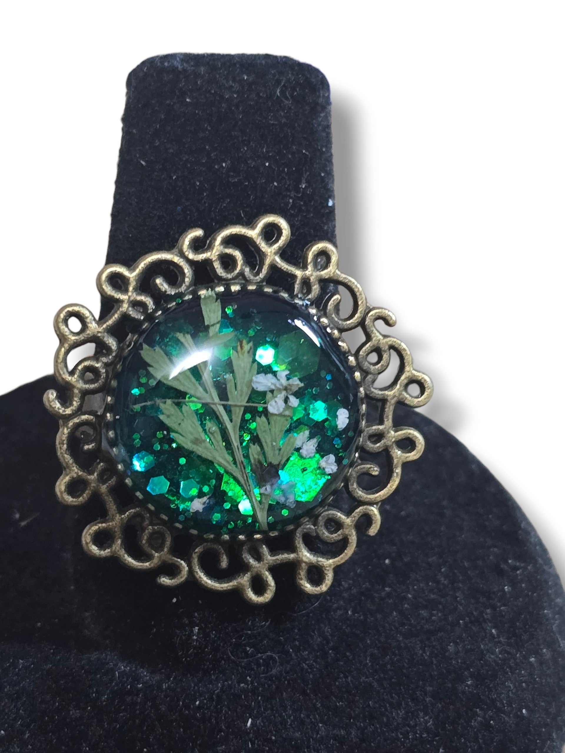Garden Ring- Bronze & Emerald