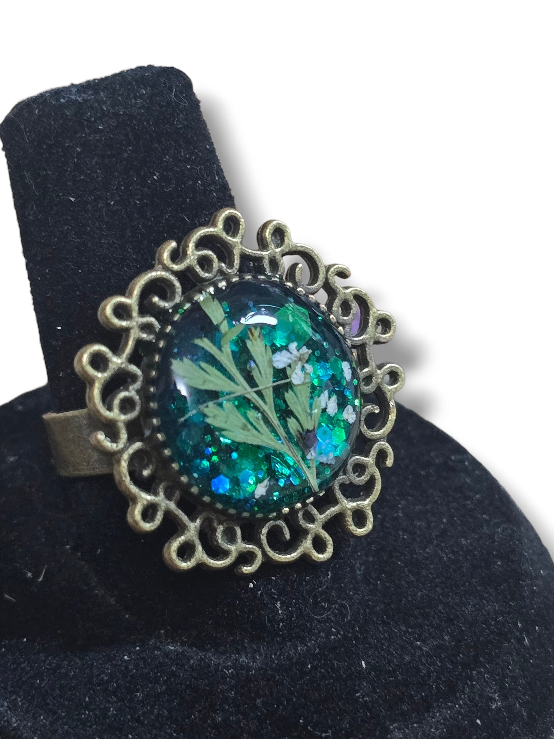 Garden Ring- Bronze & Emerald