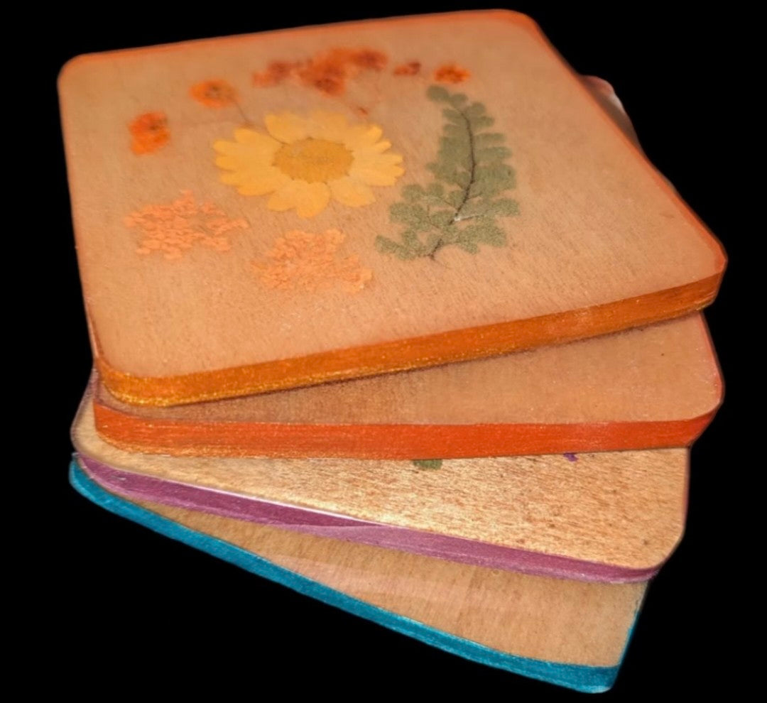 Botanical Coaster Set- 4pc