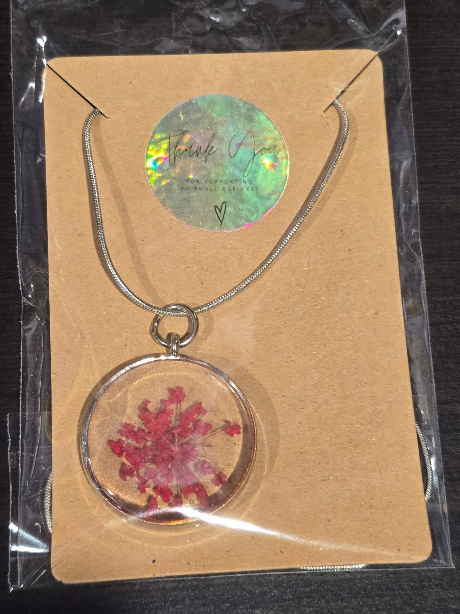 Preserved Botanical Necklace- Red Queen Anne