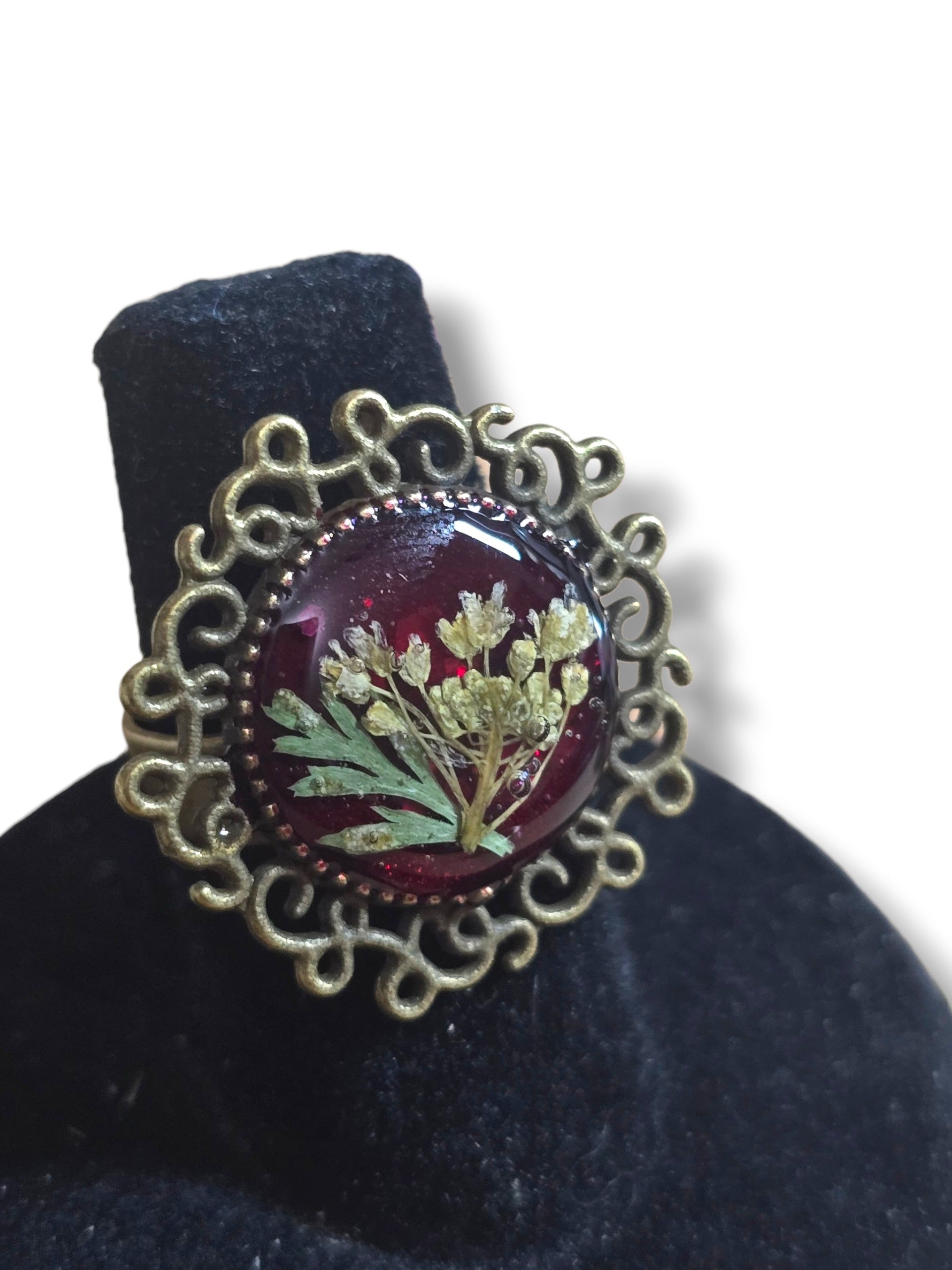 Garden Ring-Bronze & Ruby