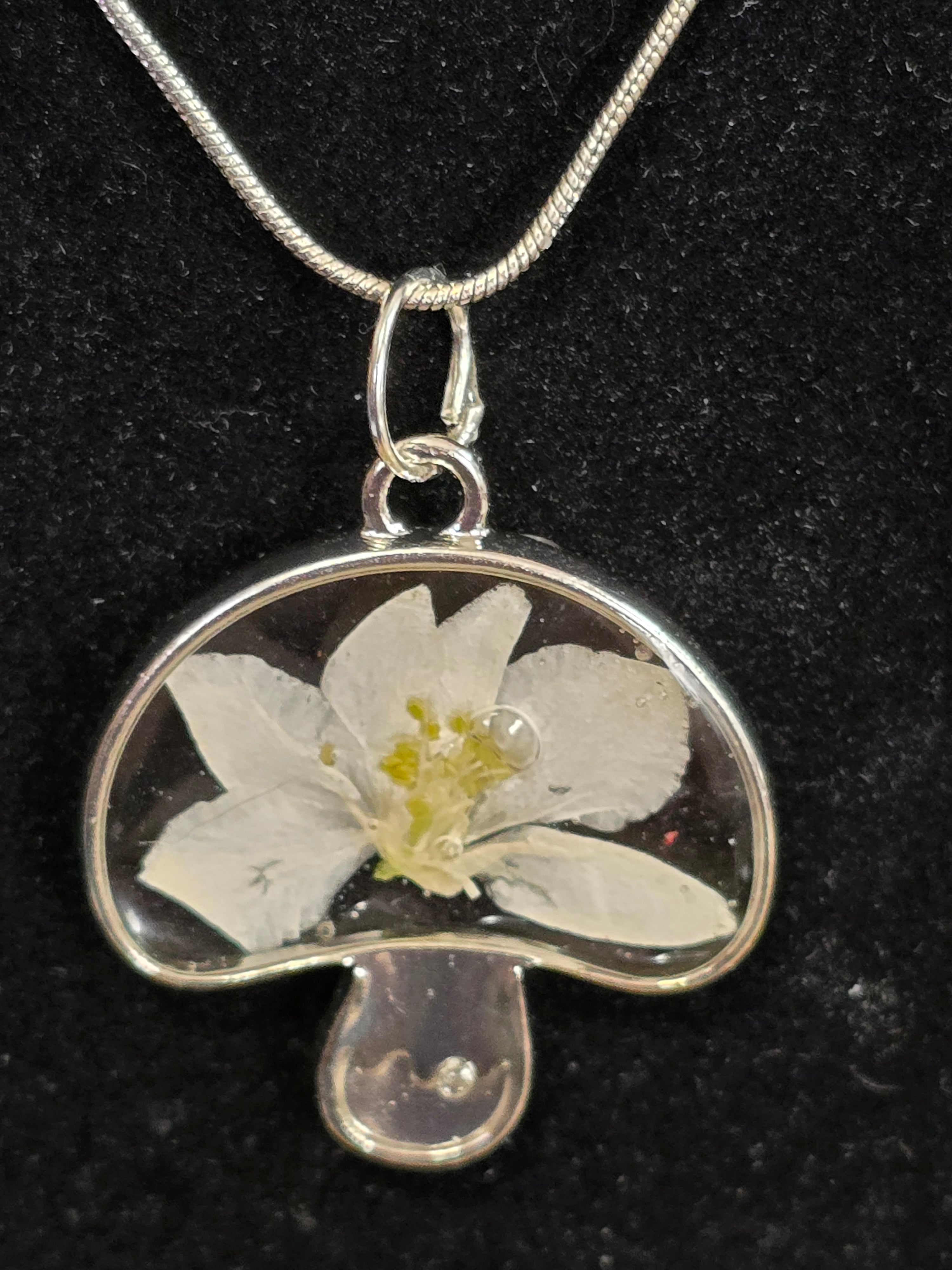 Shroomy Botanical Necklace- Silver