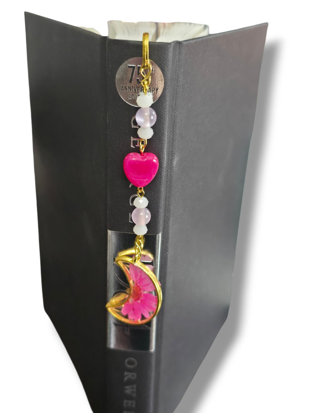 Botanical Book Hook-Hot Pink Daisy