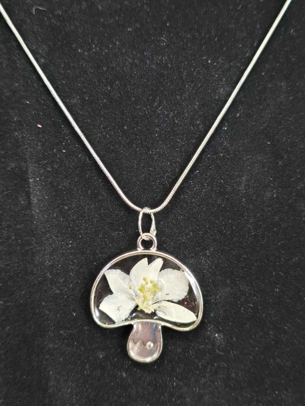 Shroomy Botanical Necklace- Silver