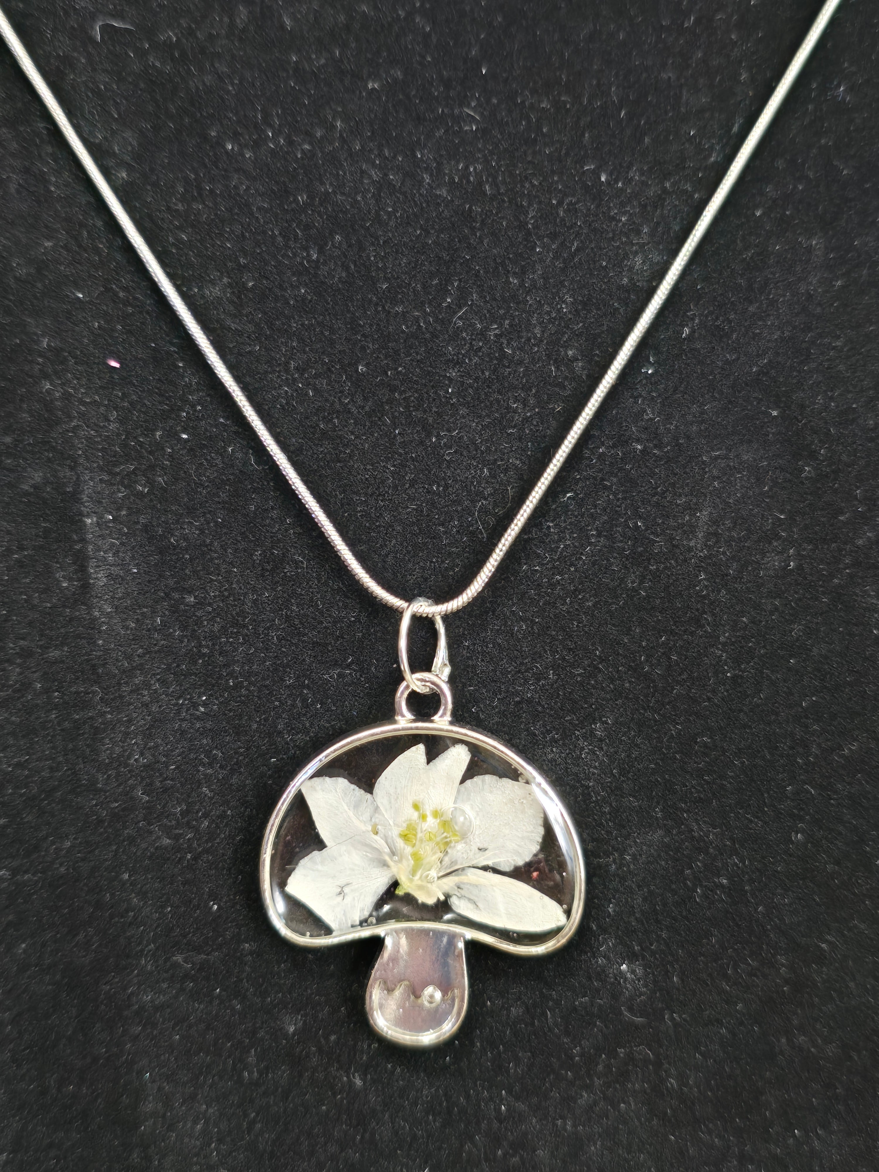 Shroomy Botanical Necklace- Silver