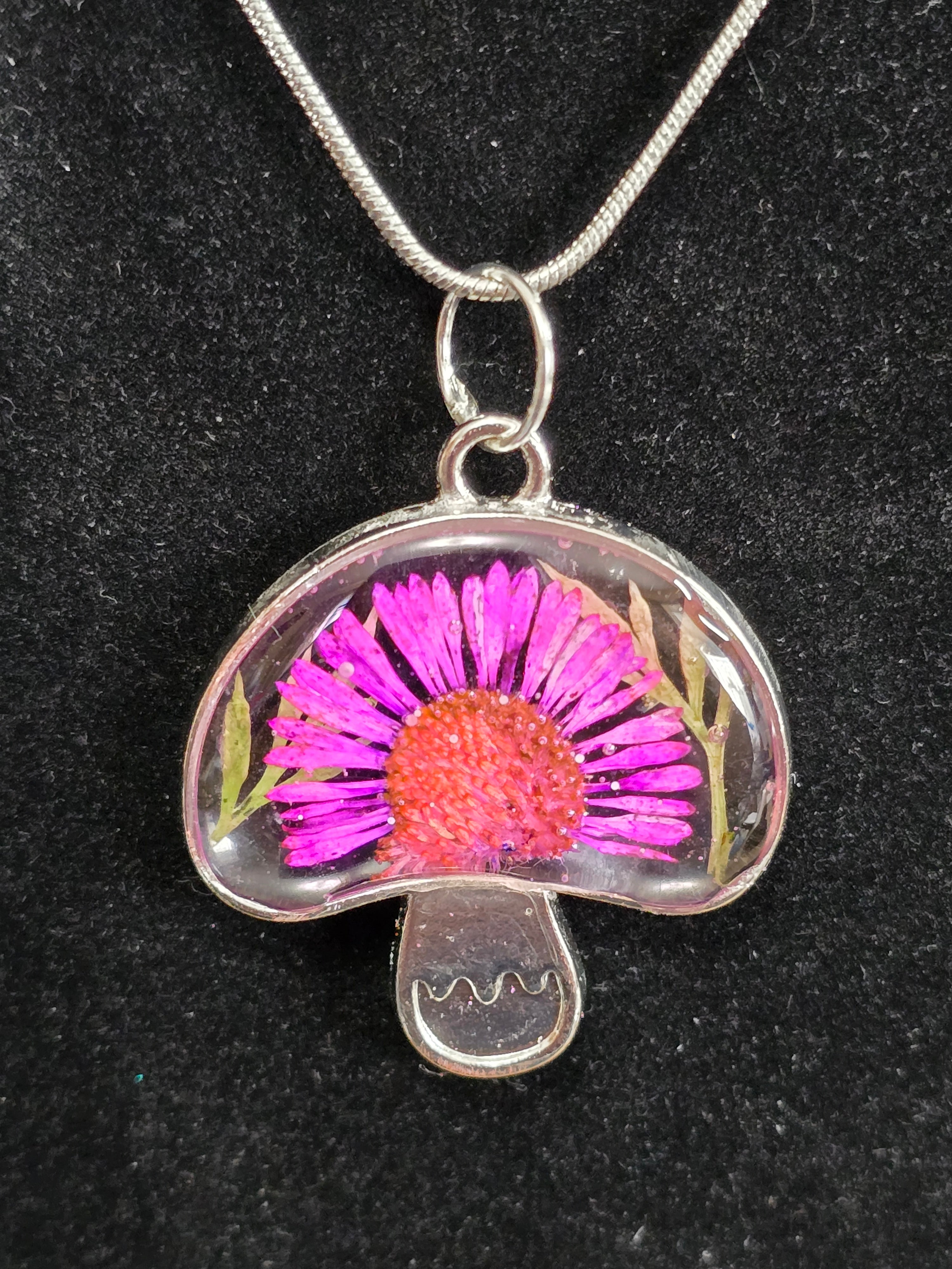 Shroomy Botanical Necklace- Silver