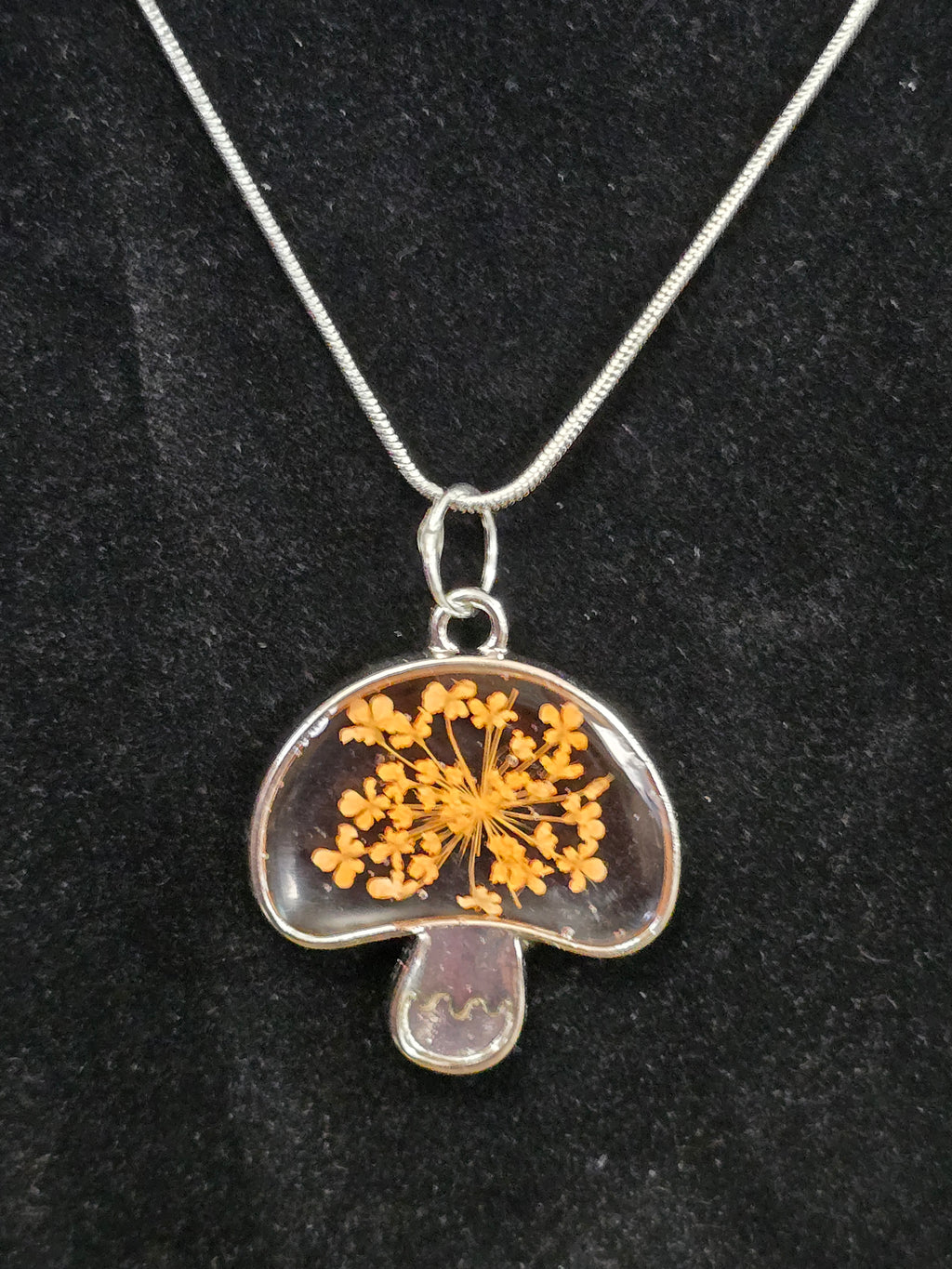 Shroomy Botanical Necklace- Silver