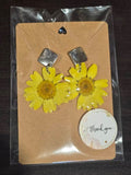 Preserved Botanical Earrings- Yellow Daisy