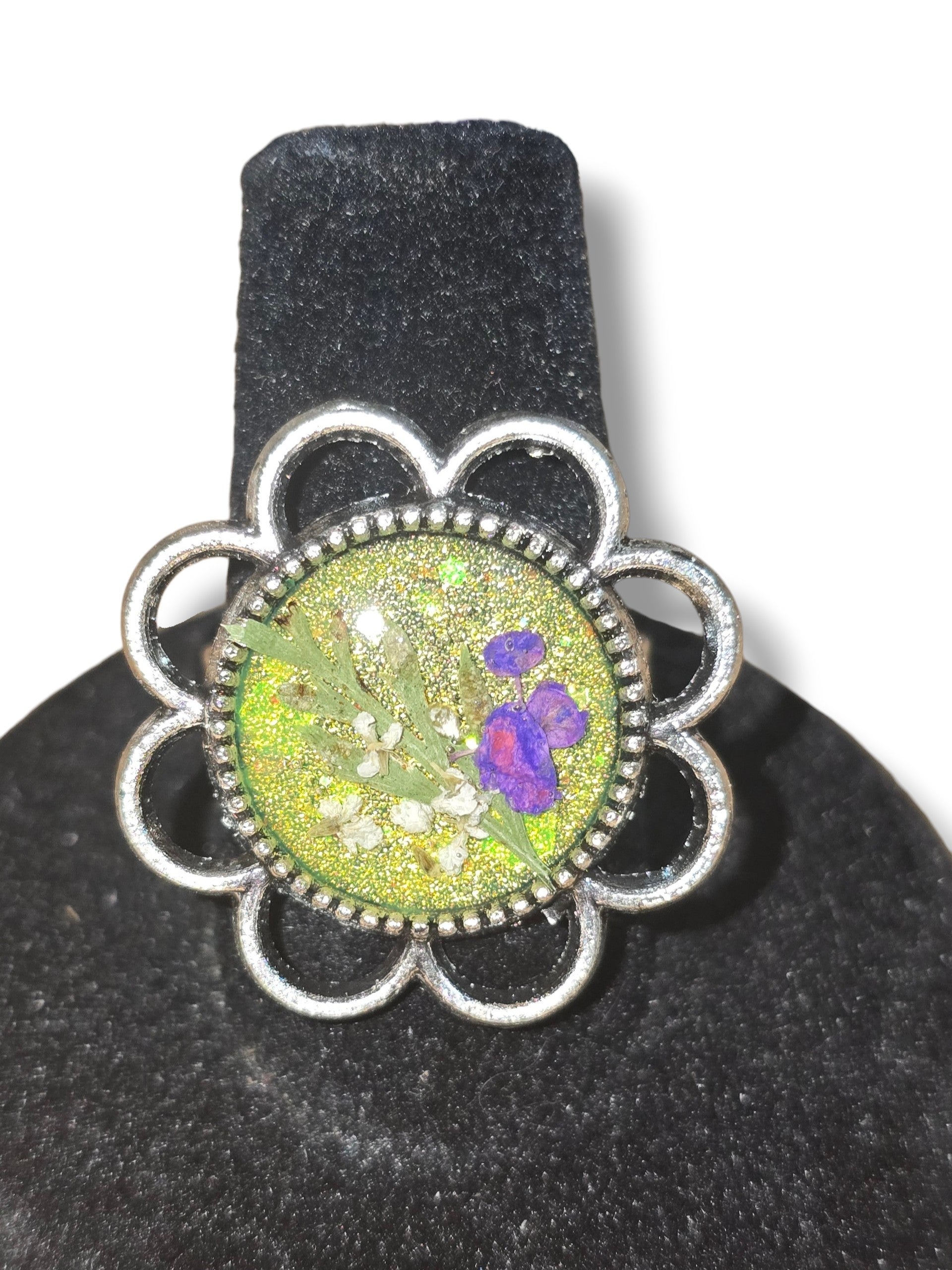 Garden Ring-Silver & Yellow